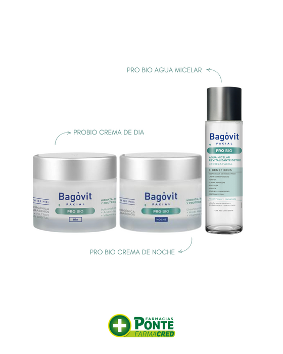 BAGOVIT - Kit Pro Bio Crema de Dia + Crema de Noche + Agua Micelar + REGALO